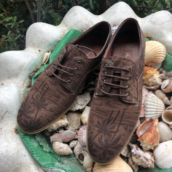 BNIB Palm Tree Brown Lace Up Loafers - Picture 5 of 7